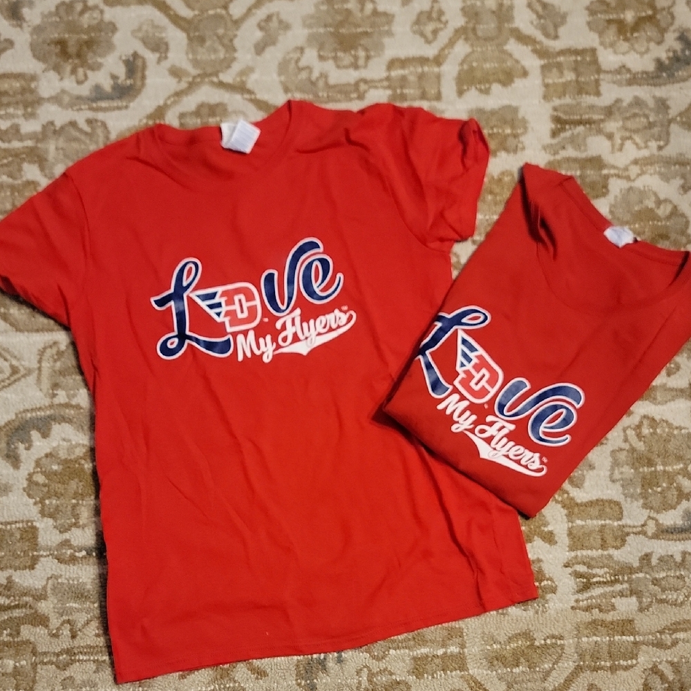 Gildan Womens University Of Dayton Red Love My Flyers Tee SET OF 2